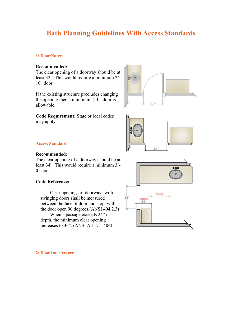 Bath Planning Guidelines with Access Standards