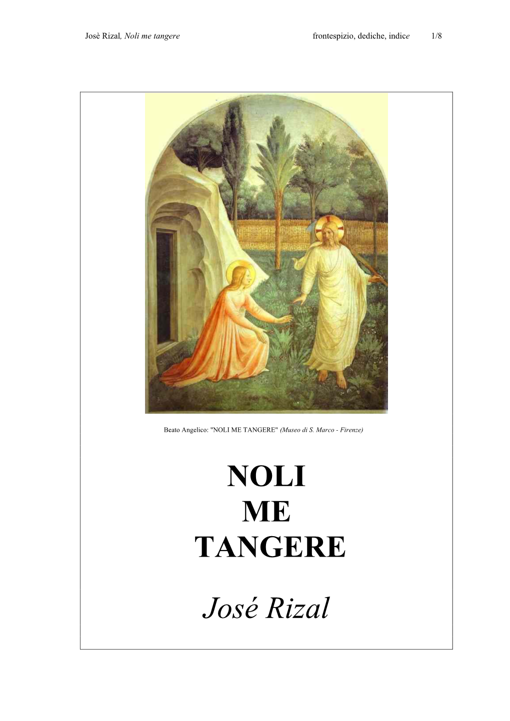 NOLI ME TANGERE José Rizal