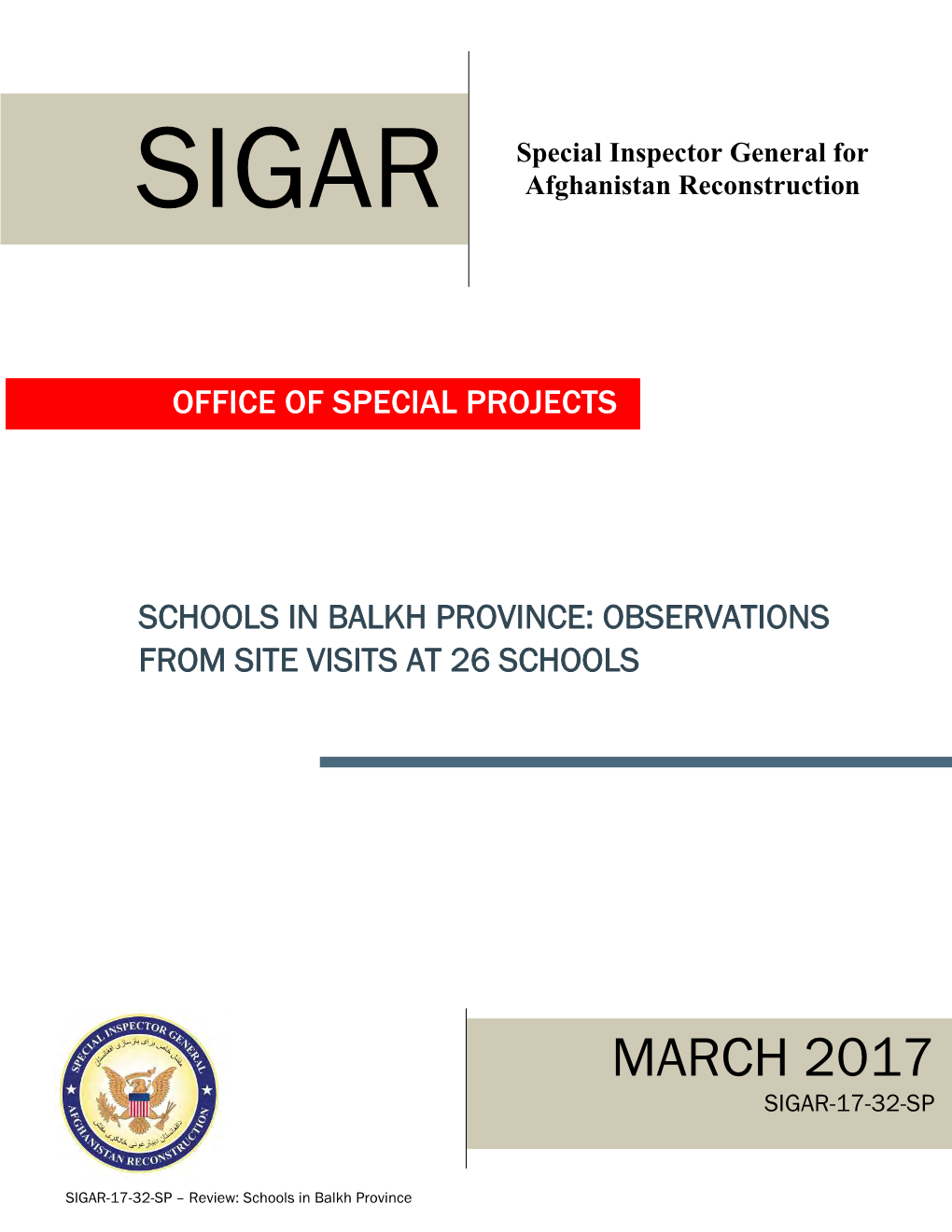 March 2017 Sigar-17-32-Sp