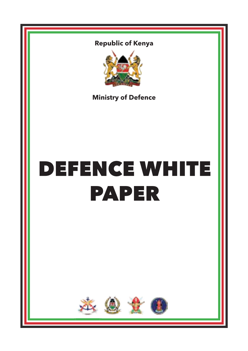 Defence White Paper Table of Contents