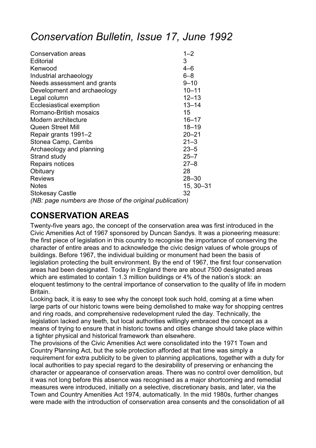 Conservation Bulletin 17