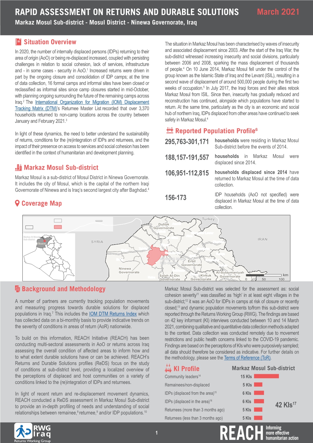 RAPID ASSESSMENT on RETURNS and DURABLE SOLUTIONS March 2021 Markaz Mosul Sub-District - Mosul District - Ninewa Governorate, Iraq