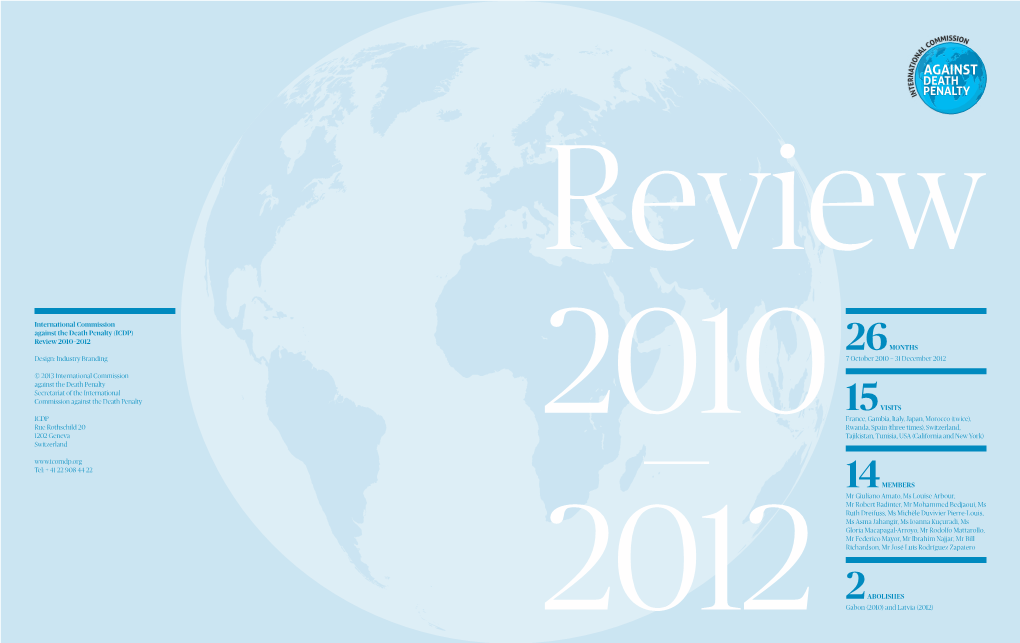 ICDP) Review 2010–2012 26 MONTHS Design: Industry Branding 7 October 2010 – 31 December 2012