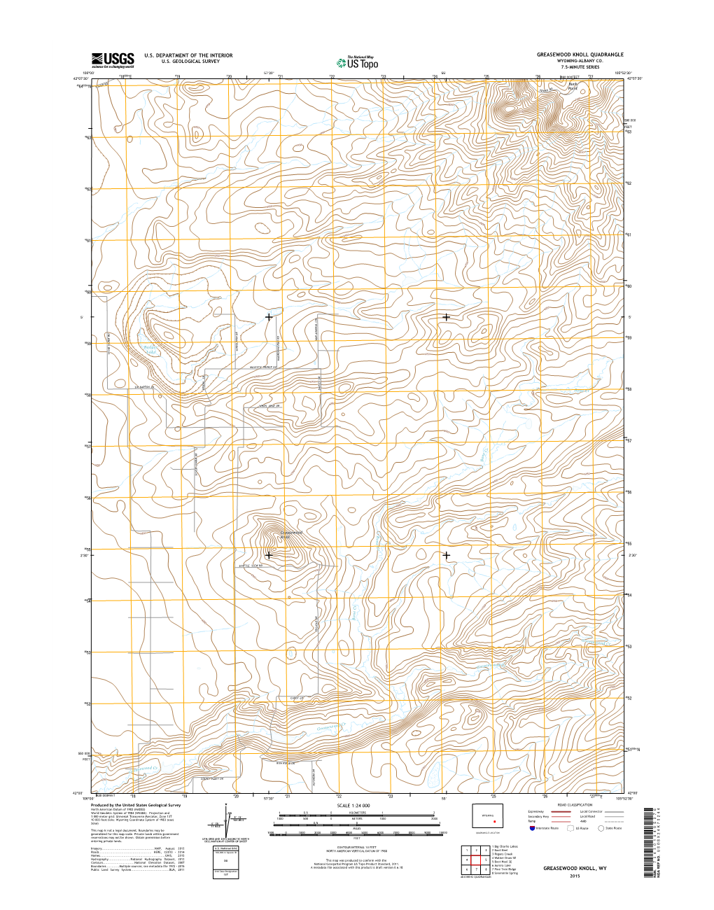 USGS 7.5-Minute Image Map for Greasewood Knoll, Wyoming