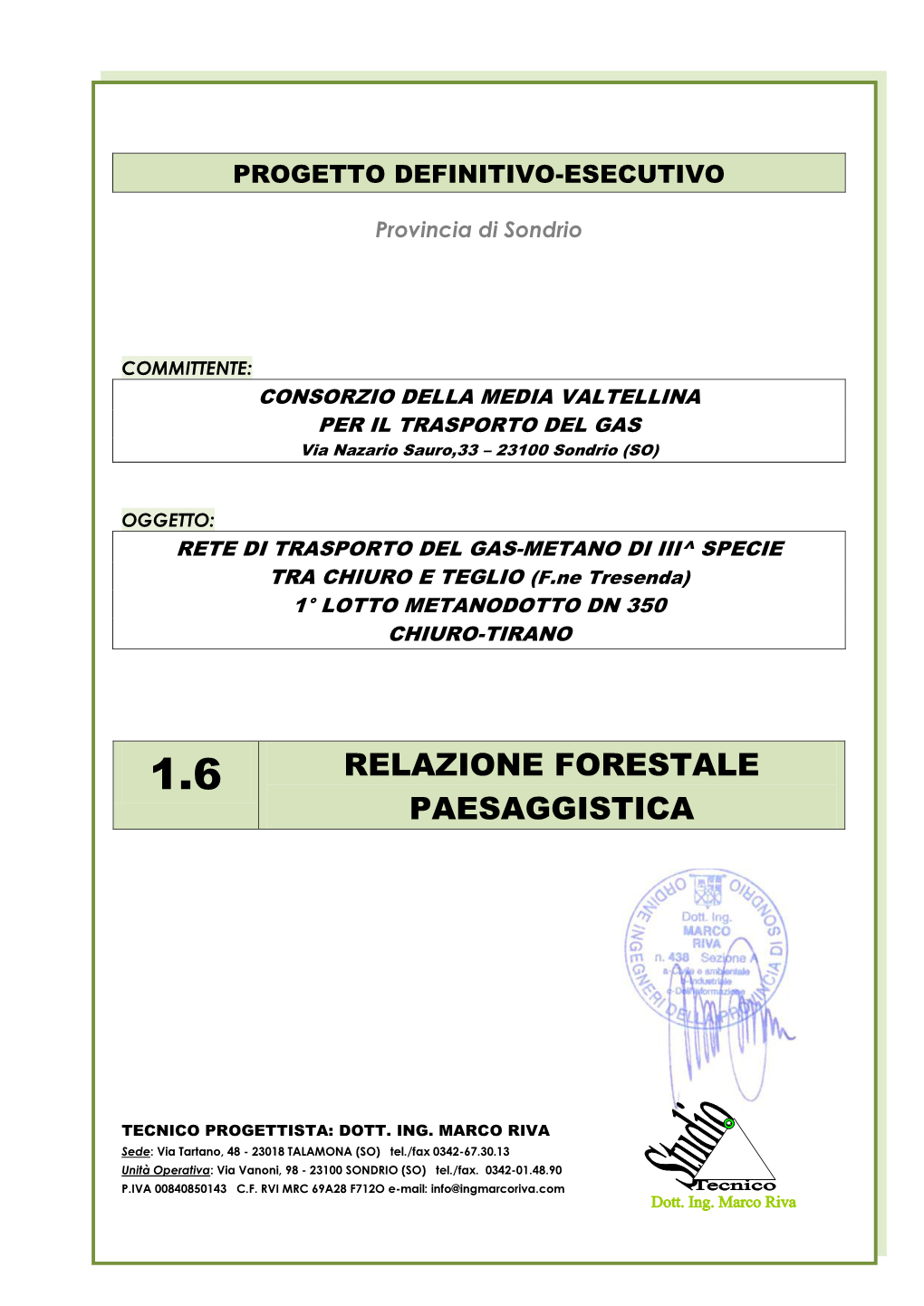 Relazione Forestale Paesaggistica