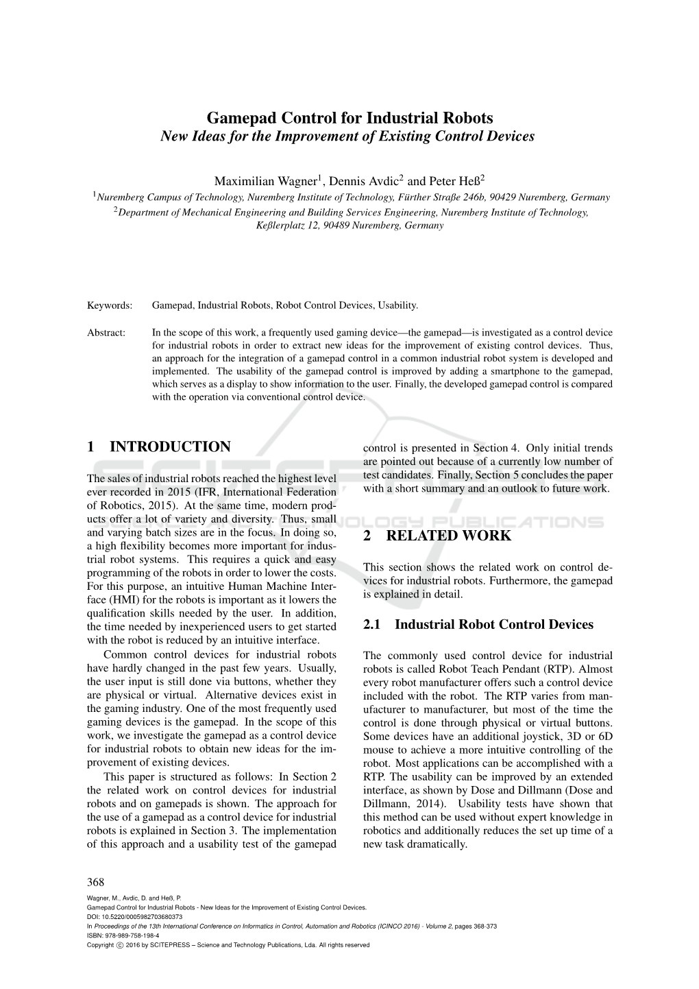 Gamepad Control for Industrial Robots New Ideas for the Improvement of Existing Control Devices