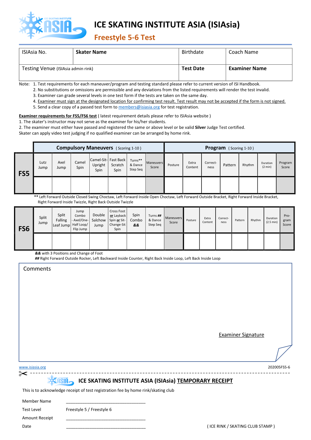 ICE SKATING INSTITUTE ASIA (Isiasia) Freestyle 5-6 Test 別測試