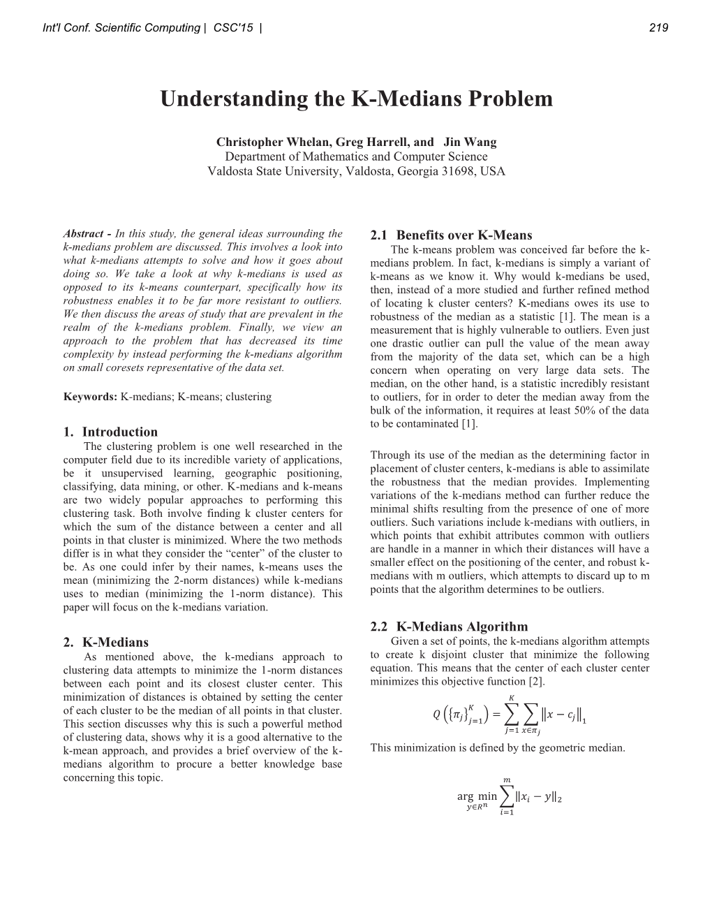 Understanding the K-Medians Problem