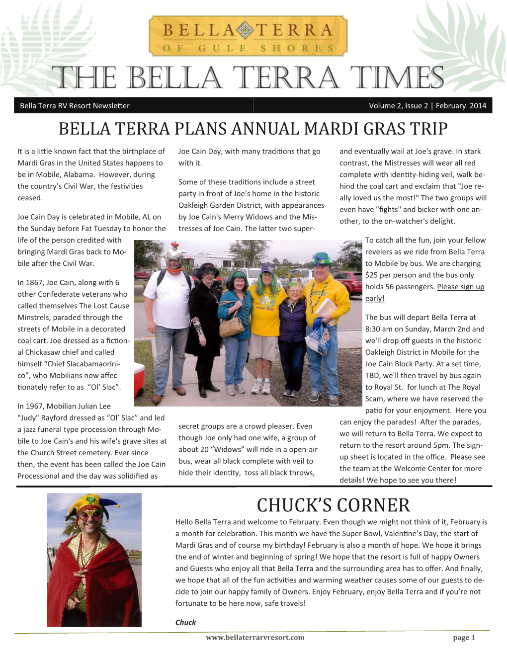 Bella Terra Plans Annual Mardi Gras Trip