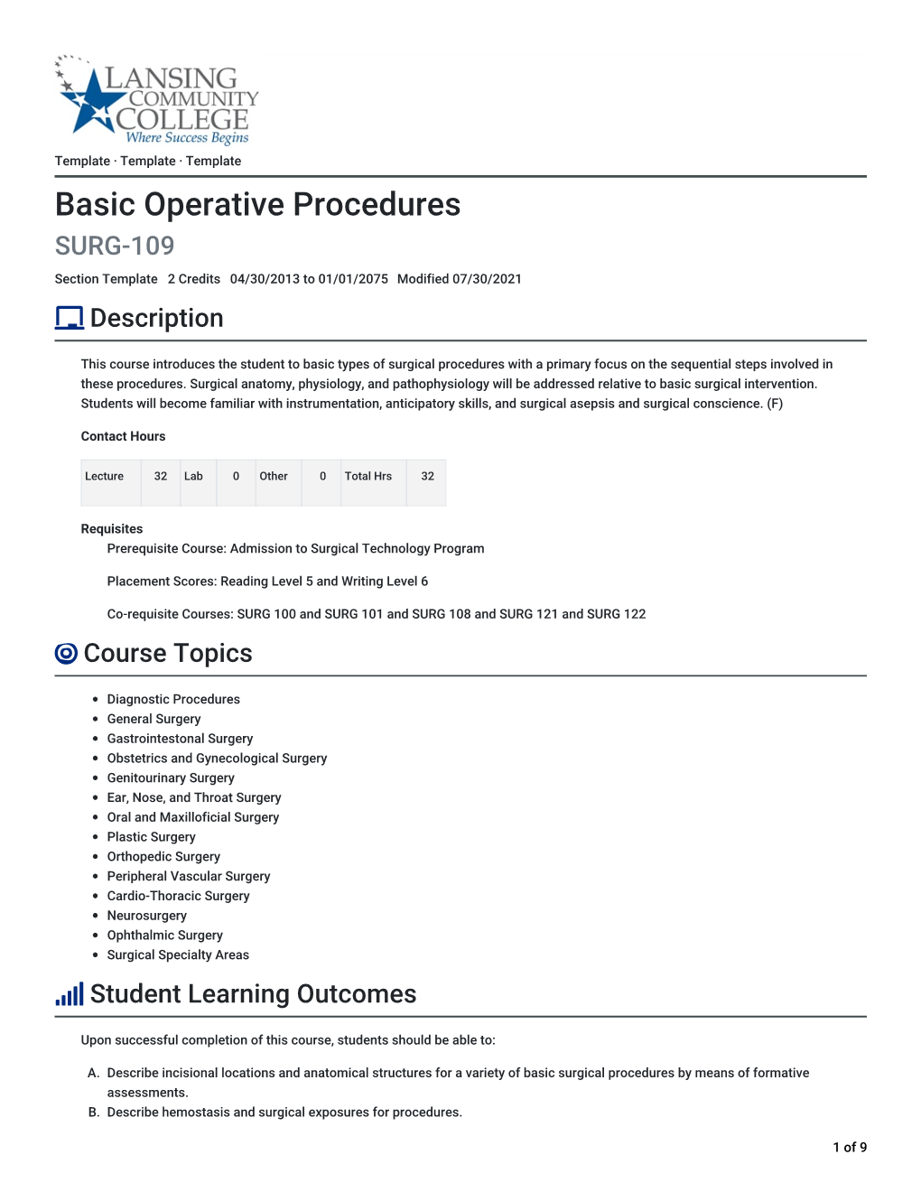 Basic Operative Procedures &gt; Syllabus | Concourse