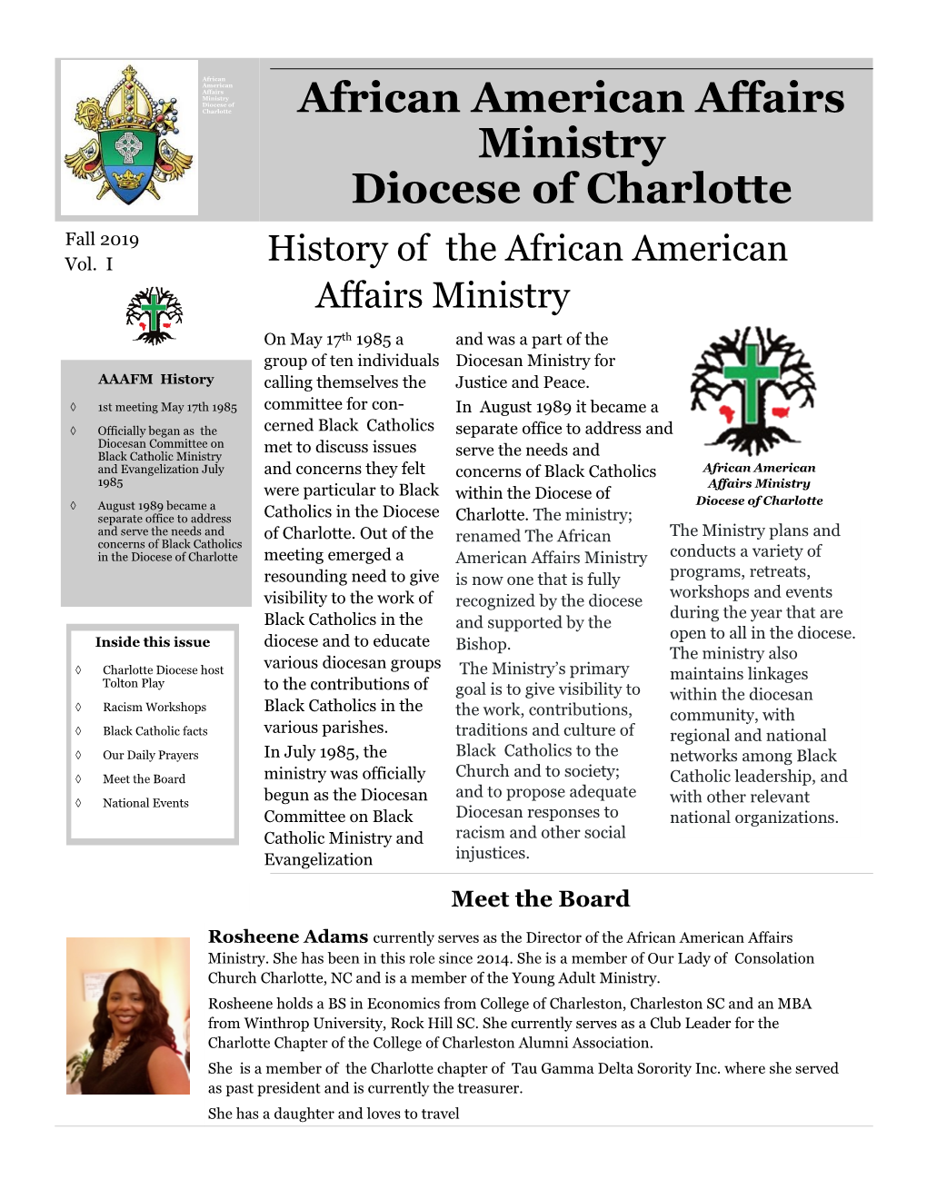 African American Affairs Ministry Diocese of Charlotte African American Affairs Ministry Diocese of Charlotte