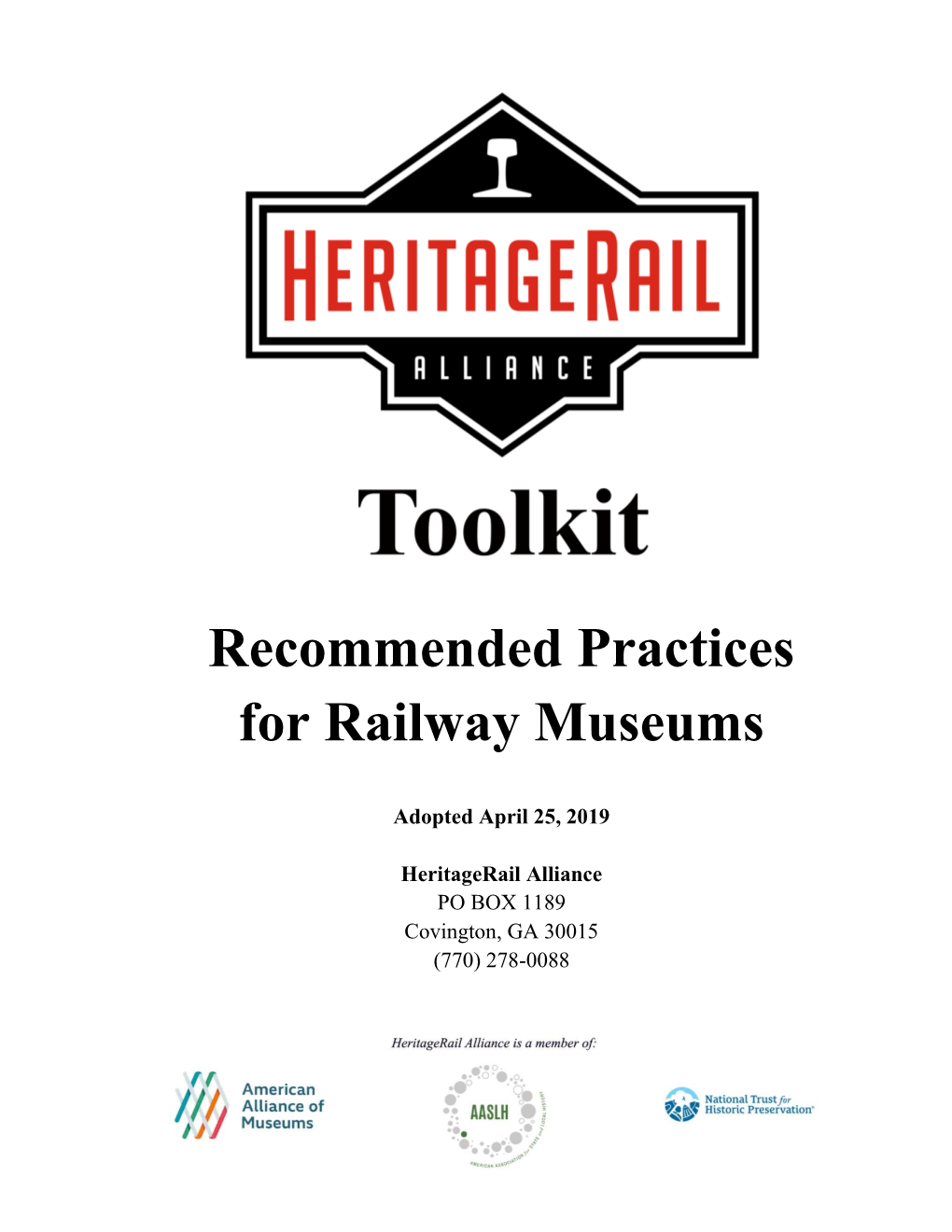 Recommended Practices for Railway Museums