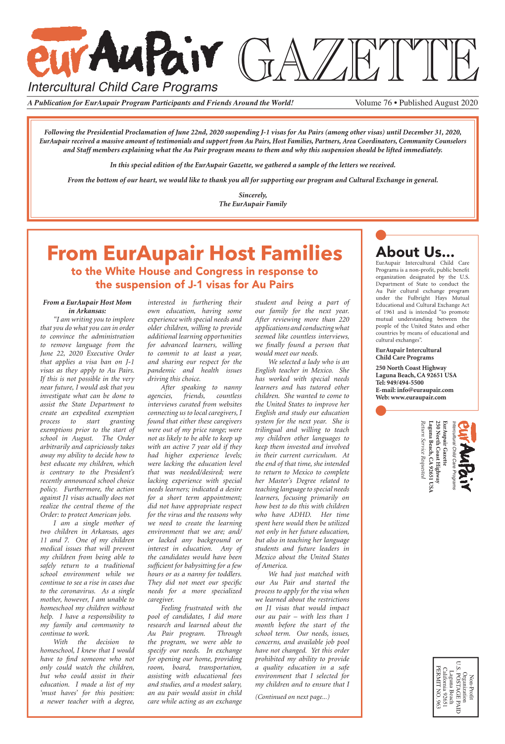 From Euraupair Host Families