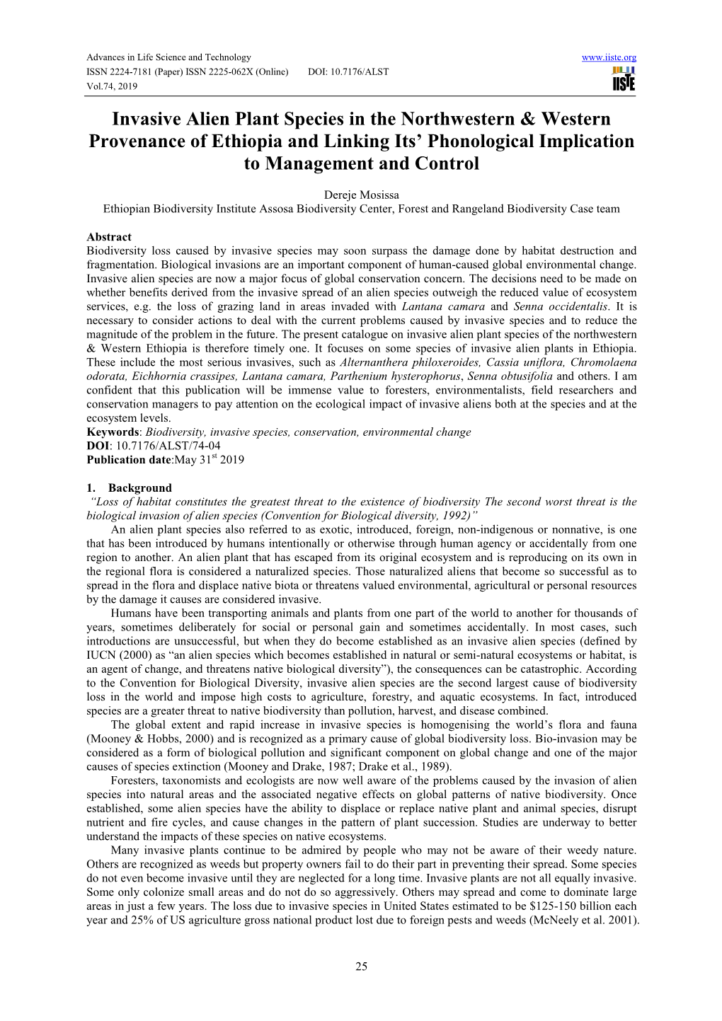 Invasive Alien Plant Species in the Northwestern & Western