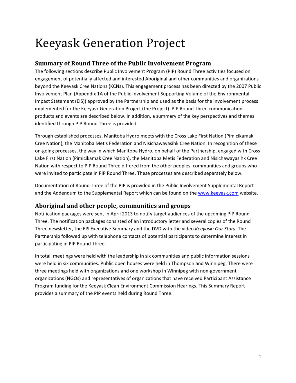 Keeyask Generation Project