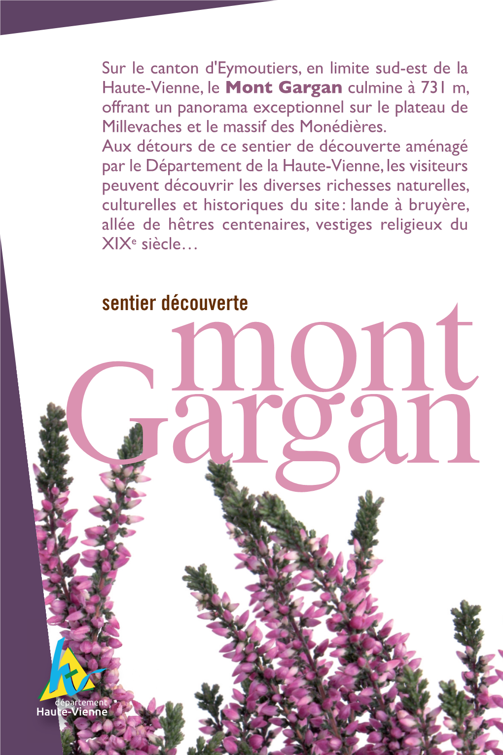 Dépliant De Présentation Du Mont Gargan