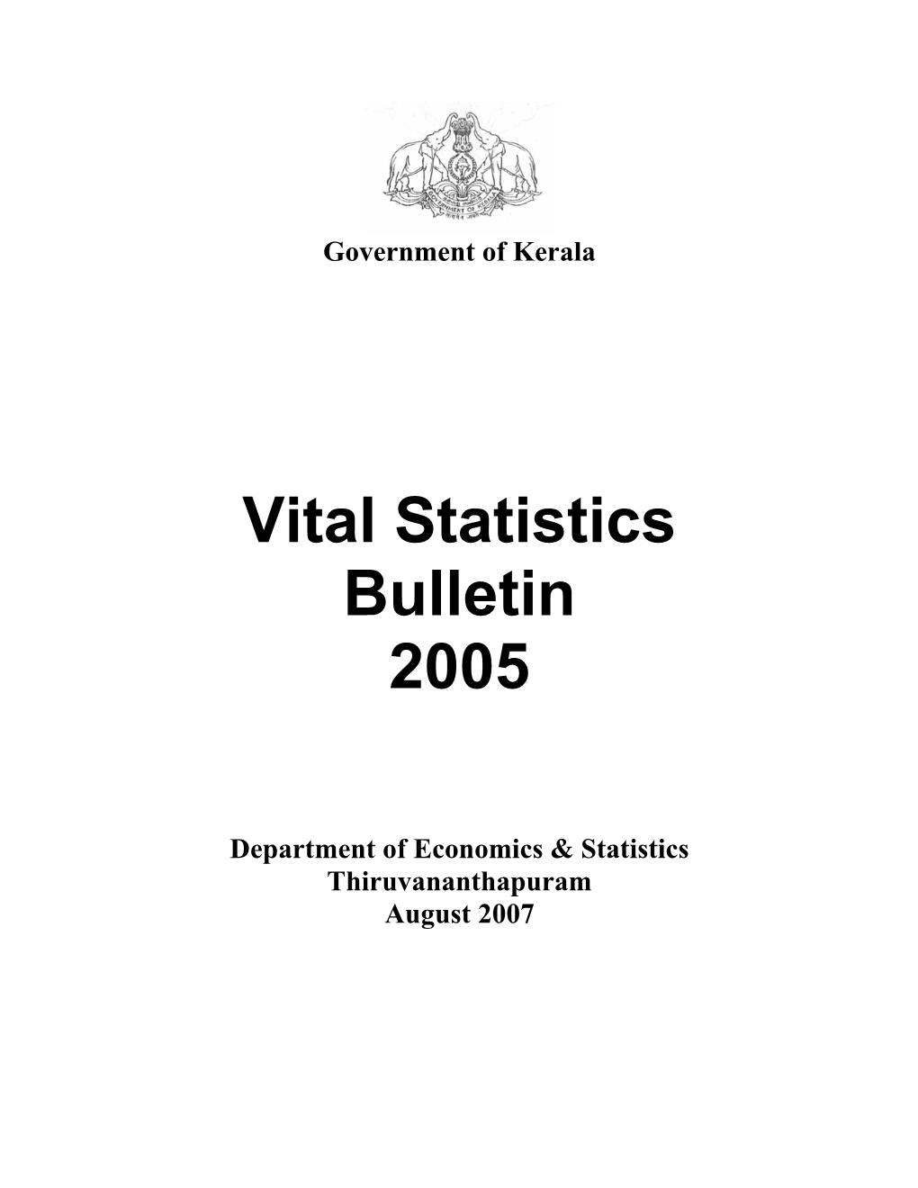 Vital Statistics Bulletin 2005