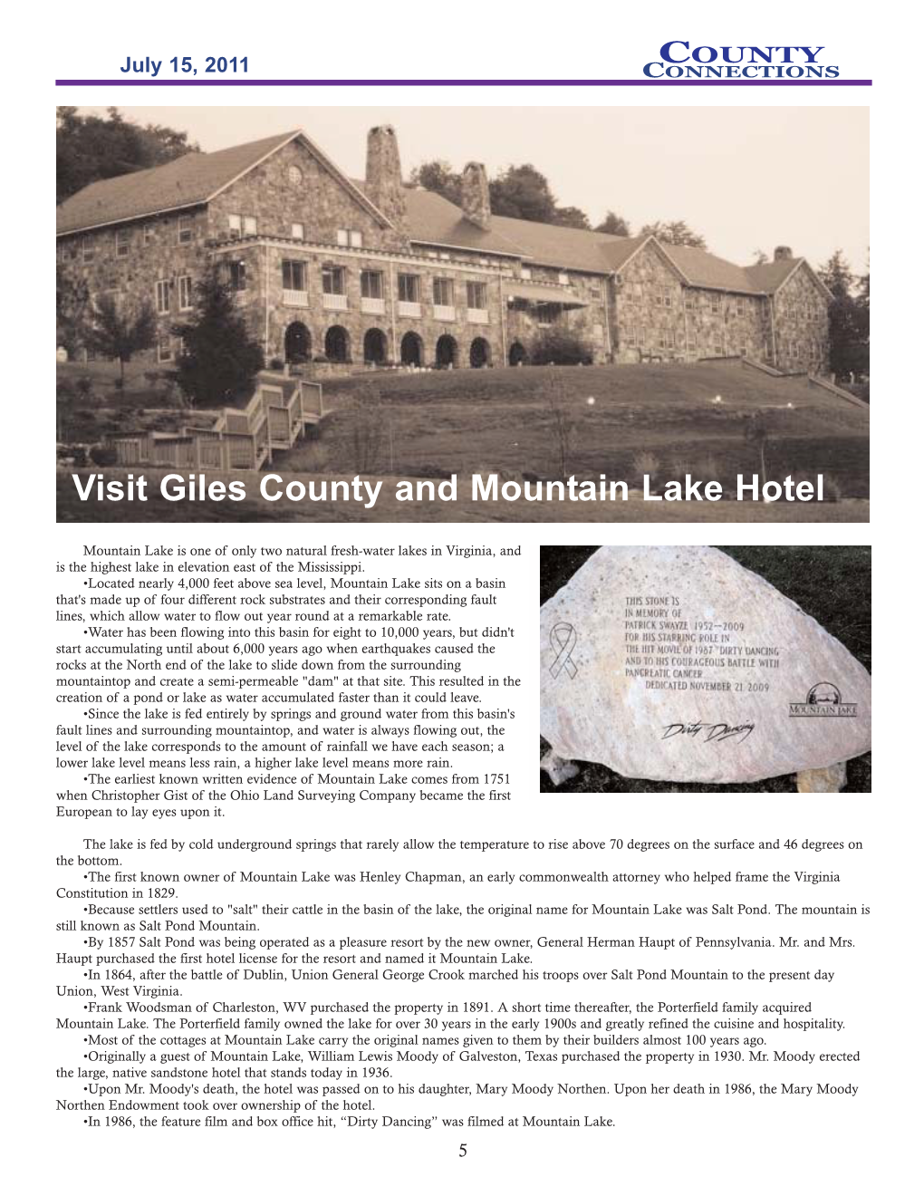 Visit Giles County and Mountain Lake Hotel