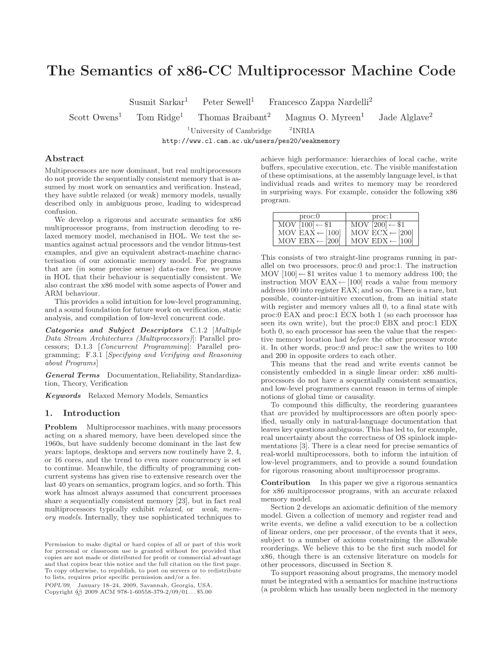 The Semantics of X86-CC Multiprocessor Machine Code