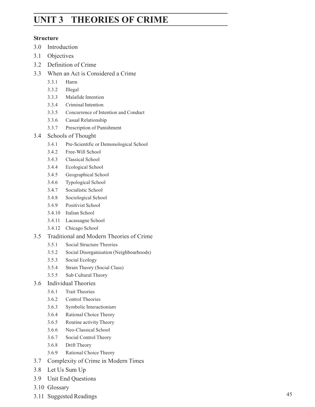 UNIT 3 THEORIES of CRIME Criminal Behaviour