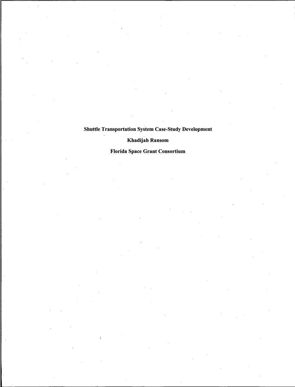 Shuttle Transportation System Case-Study Development Khadijah