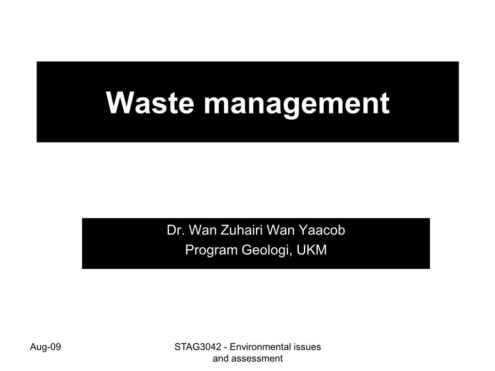 Waste Management