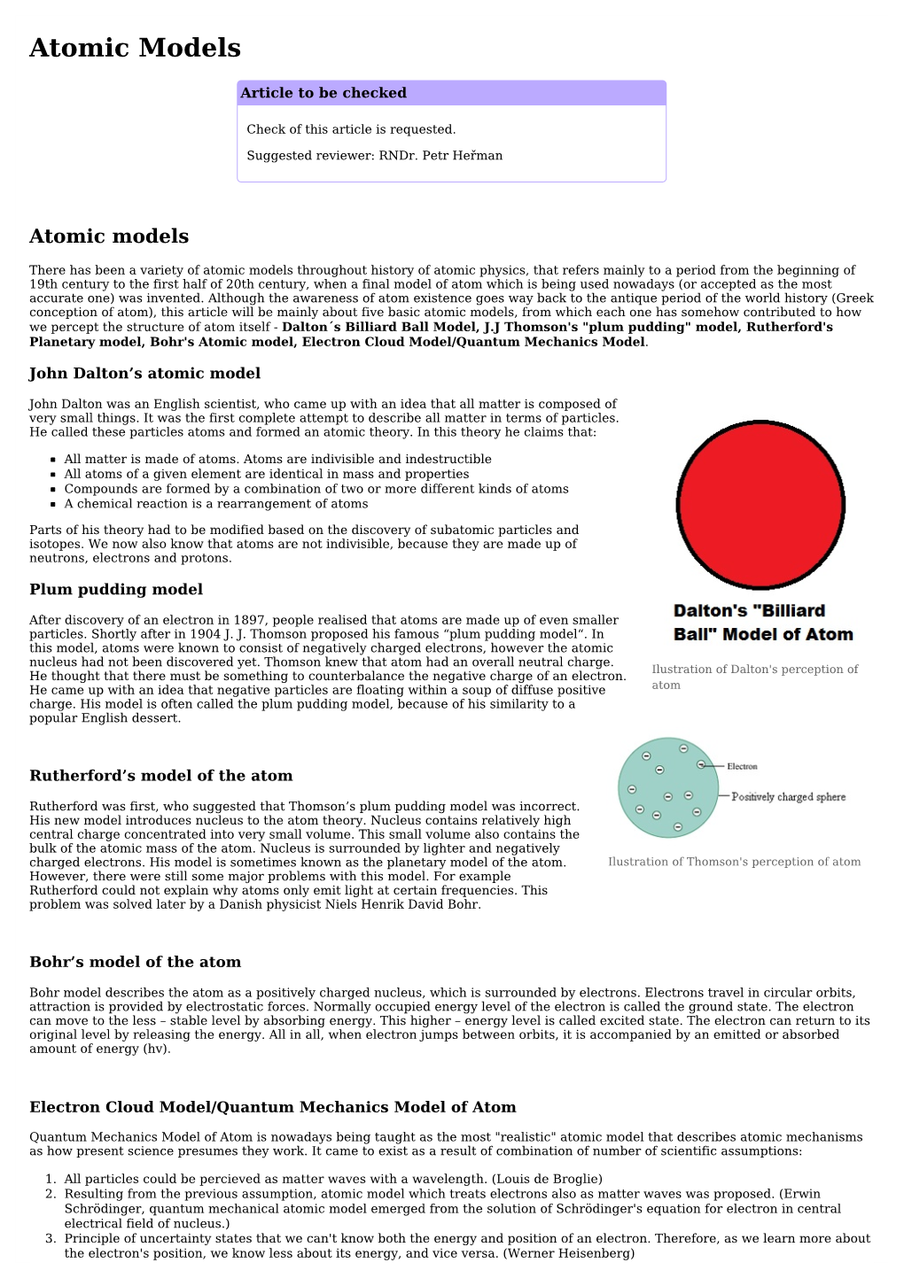 Atomic Models