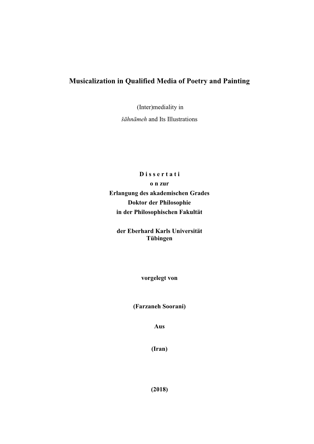 Musicalization in Qualified Media of Poetry and Painting