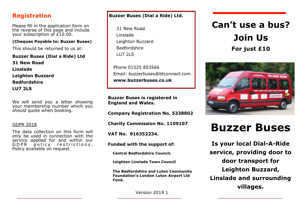 Buzzer Buses (Dial a Ride) Ltd