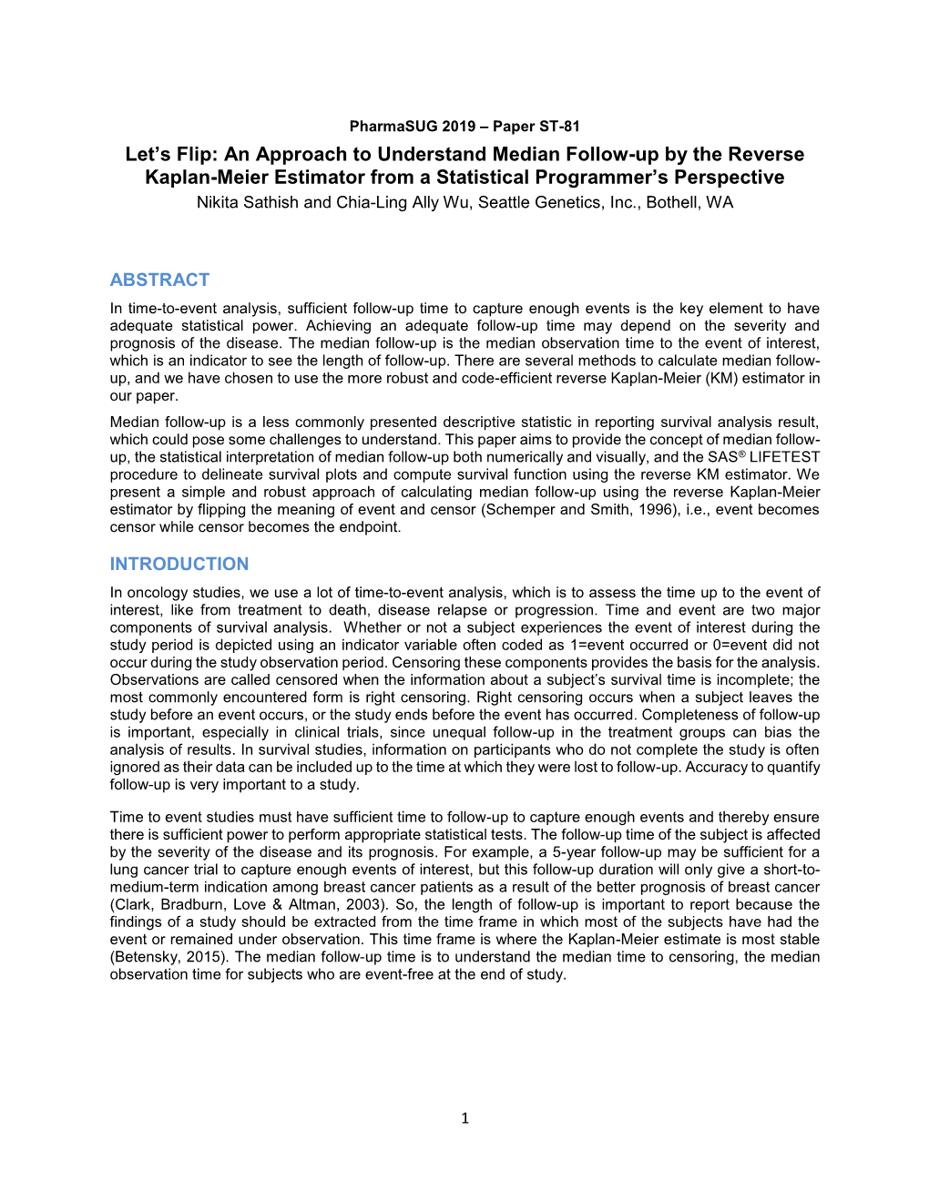 An Approach to Understand Median Follow-Up by the Reverse Kaplan