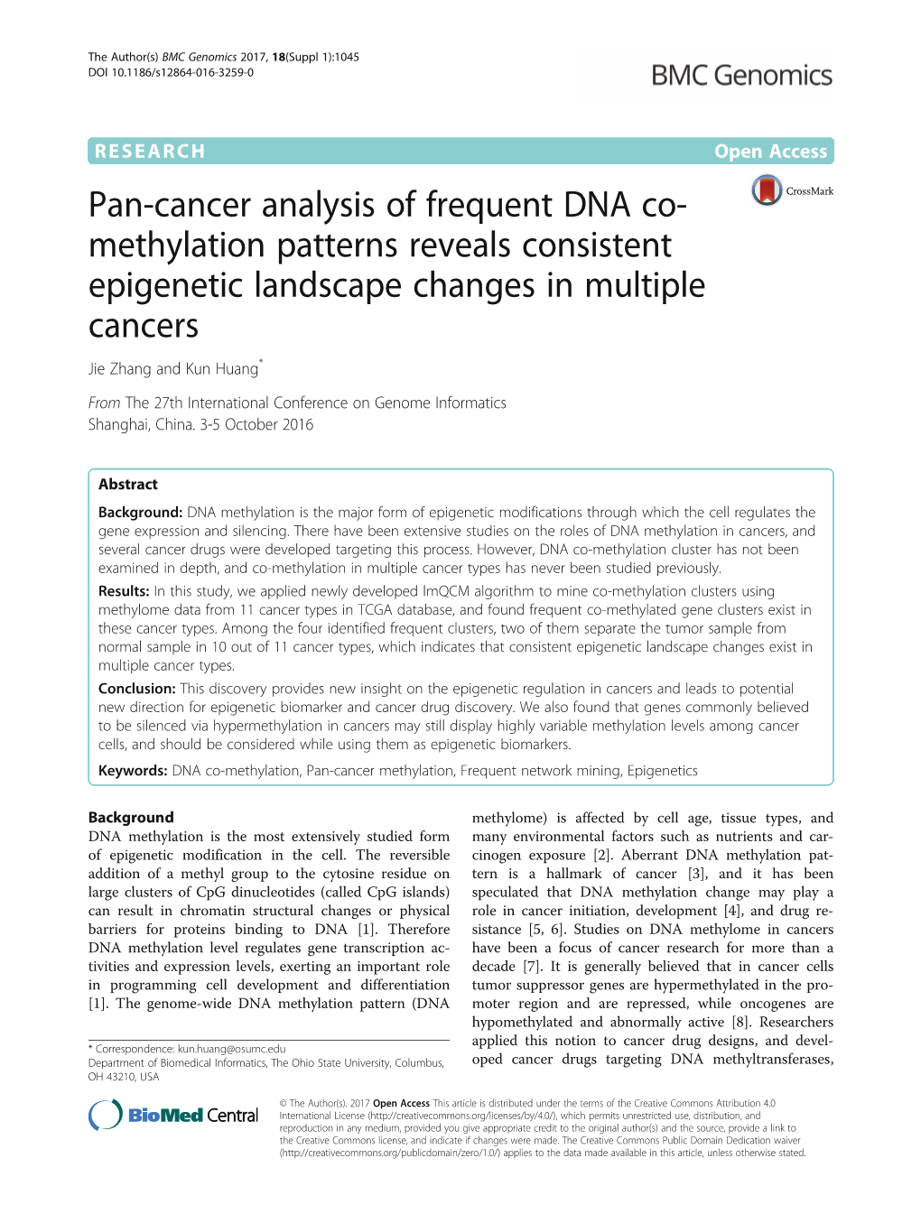 Pan-Cancer Analysis of Frequent DNA Co-Methylation Patterns Reveals