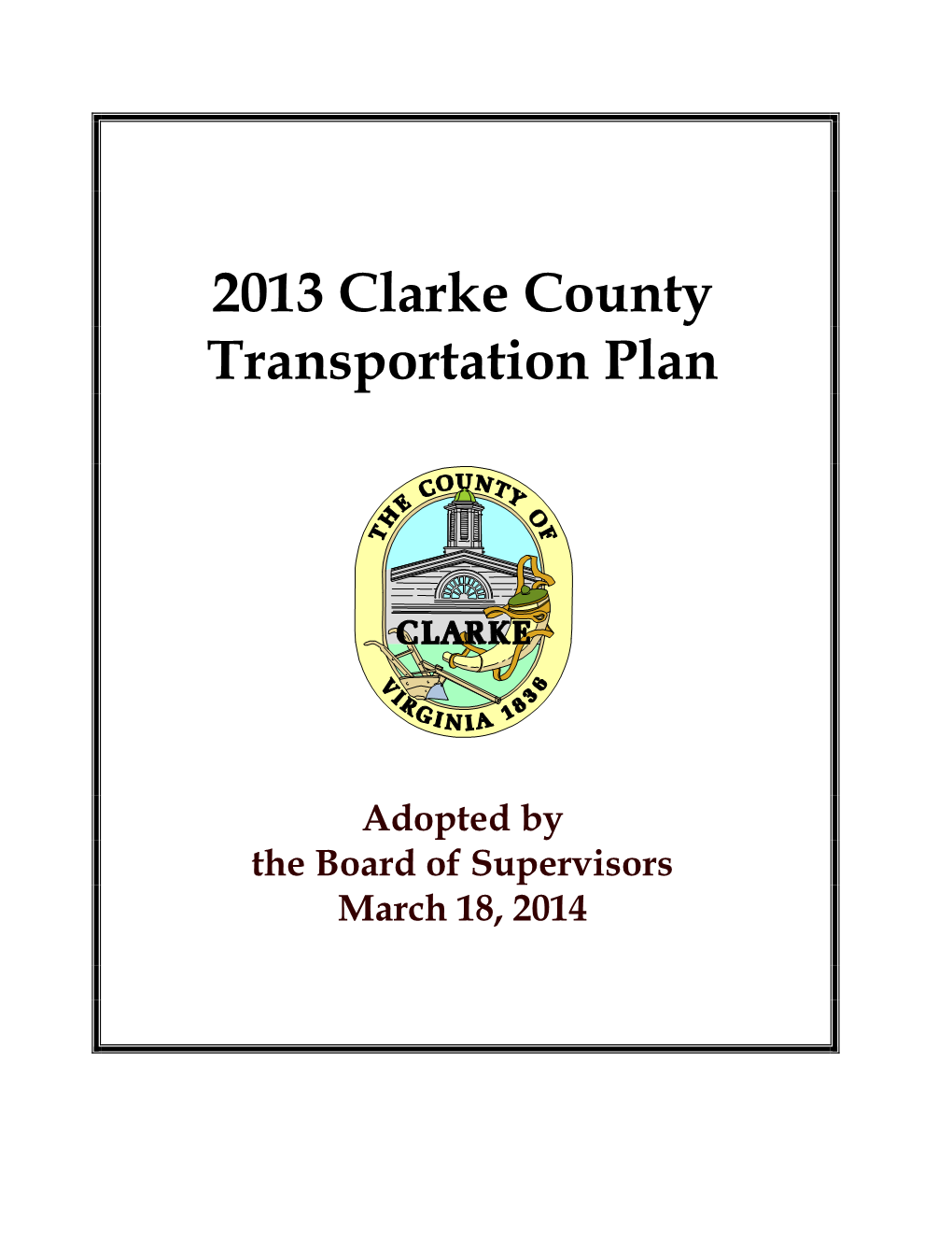 2013 Clarke County Transportation Plan