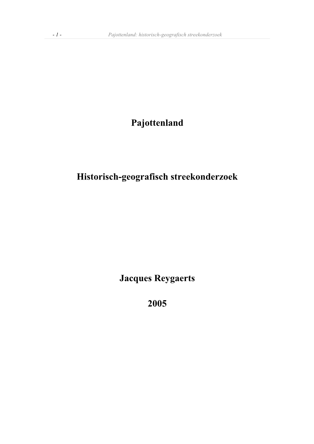 Pajottenland Historisch-Geografisch Streekonderzoek