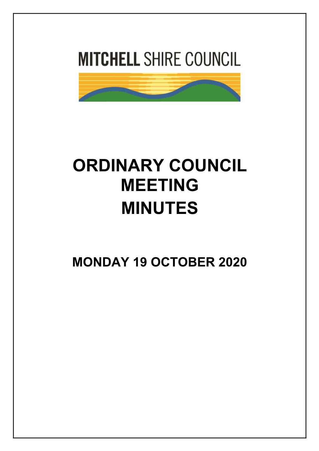 Minutes of Ordinary Council Meeting