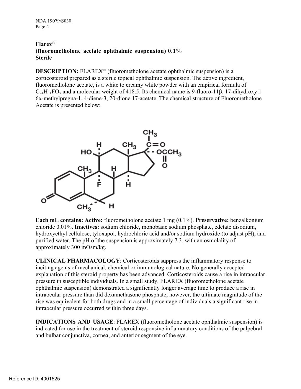 Flarex® (Fluorometholone Acetate Ophthalmic Suspension) 0.1% Sterile