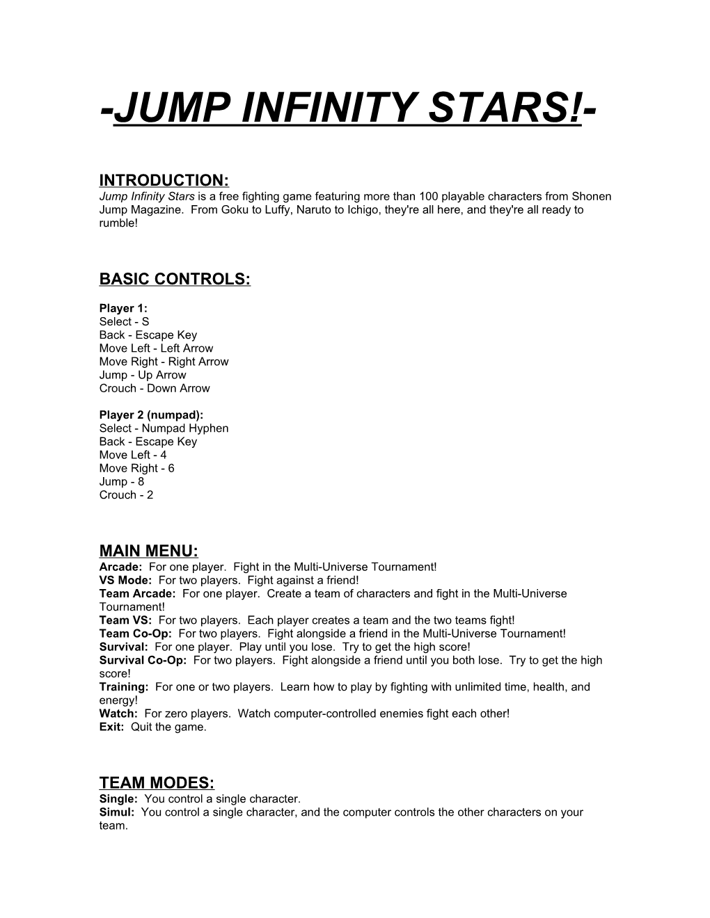 Jump Infinity Stars!
