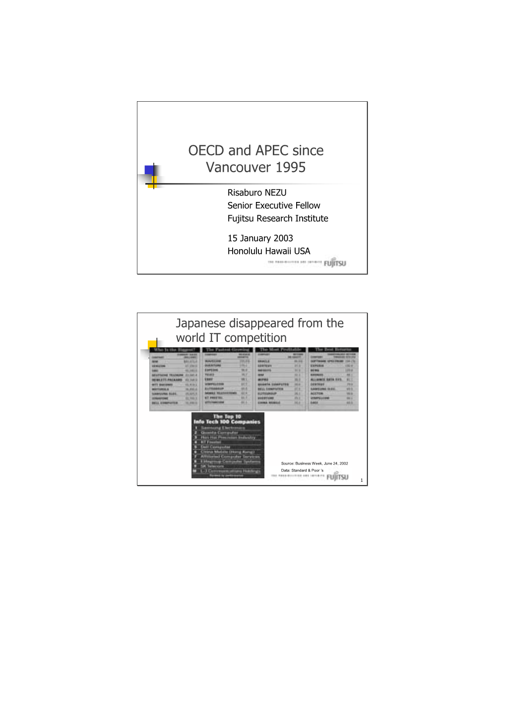 OECD and APEC Since Vancouver 1995