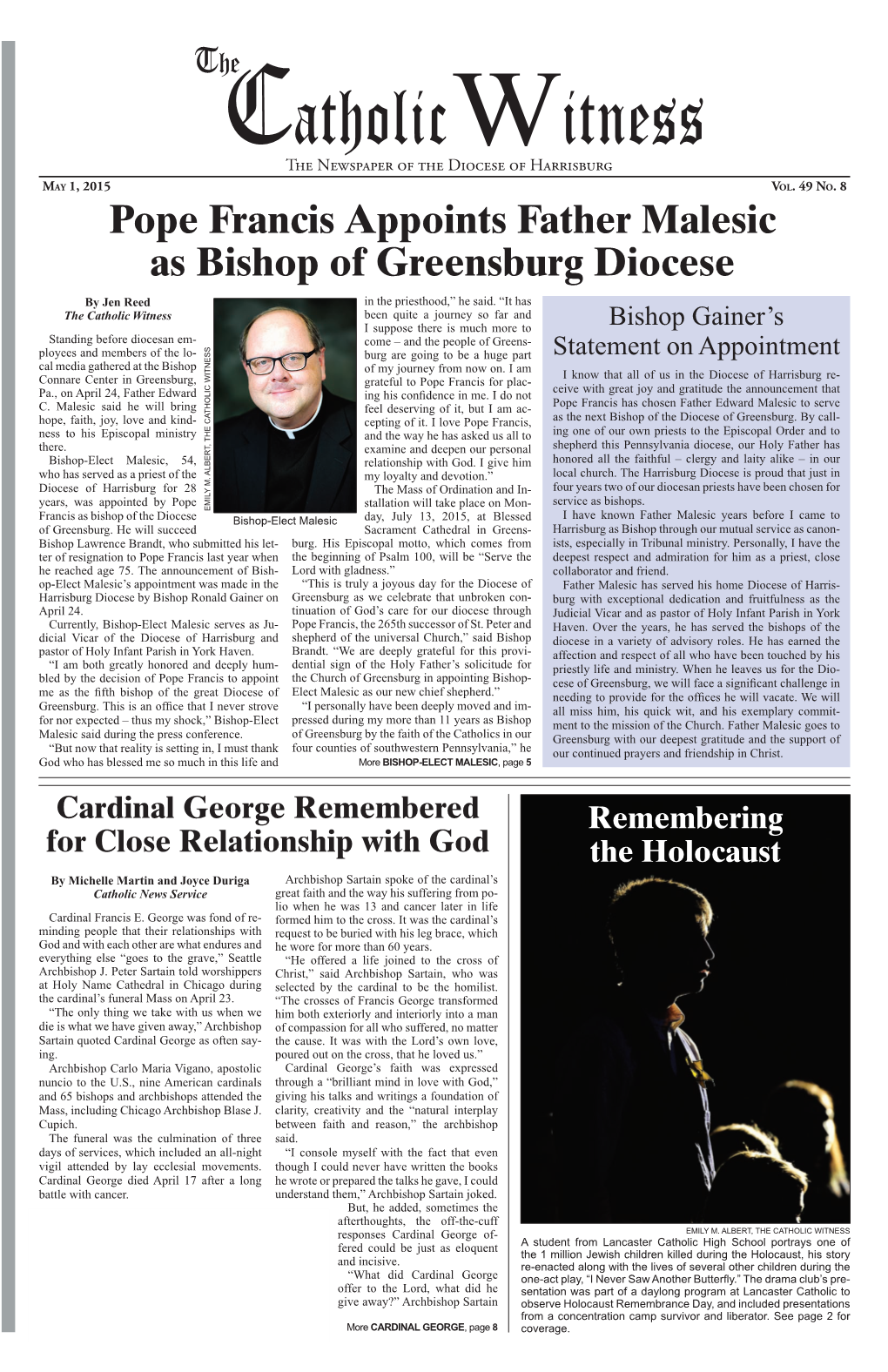 Pope Francis Appoints Father Malesic As Bishop of Greensburg Diocese by Jen Reed in the Priesthood,” He Said