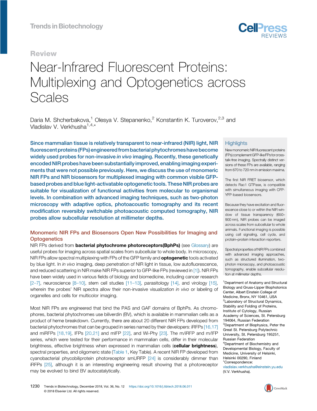 Near-Infrared Fluorescent Proteins