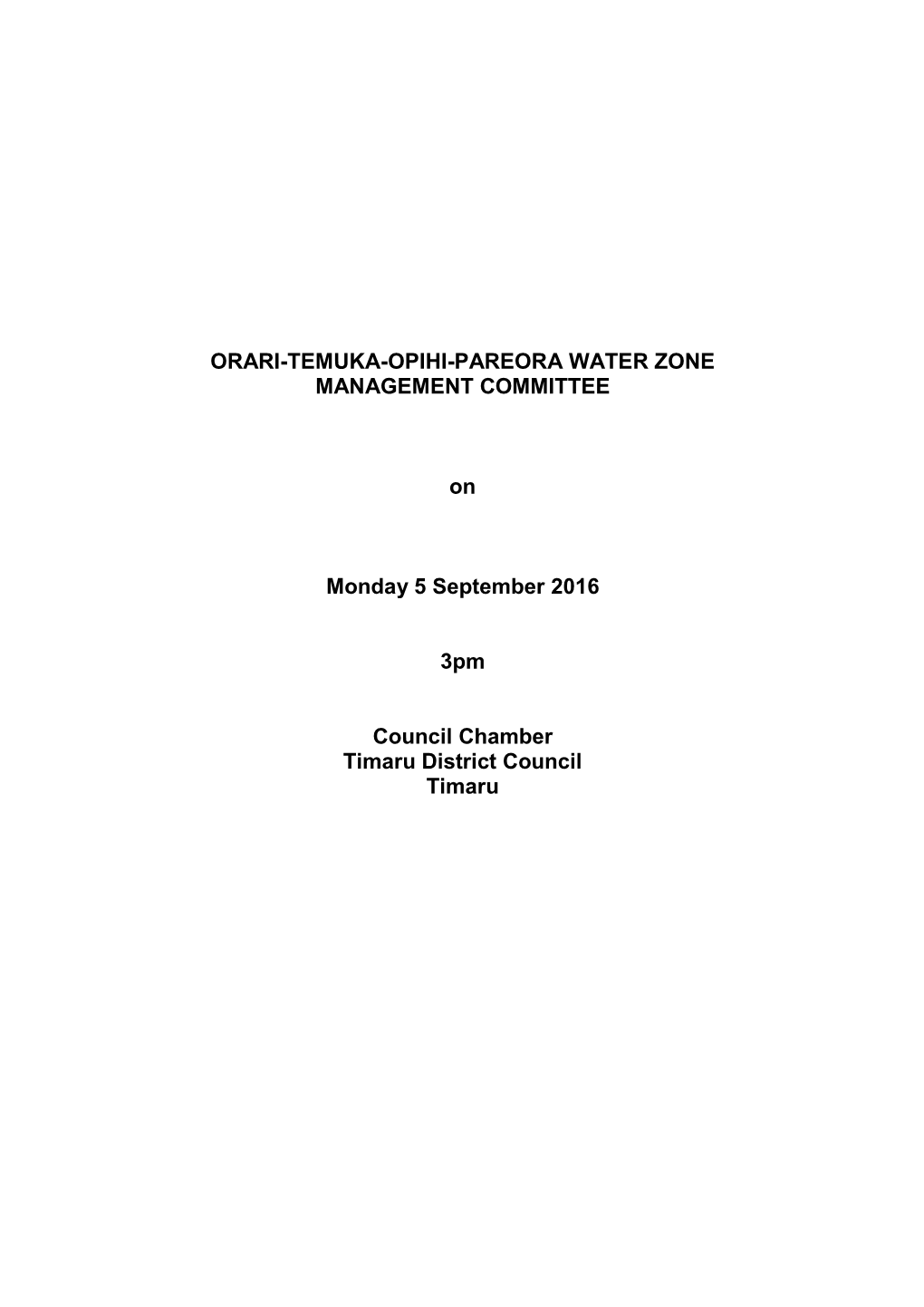 Orari-Temuka-Opihi-Pareora Water Zone Management Committee