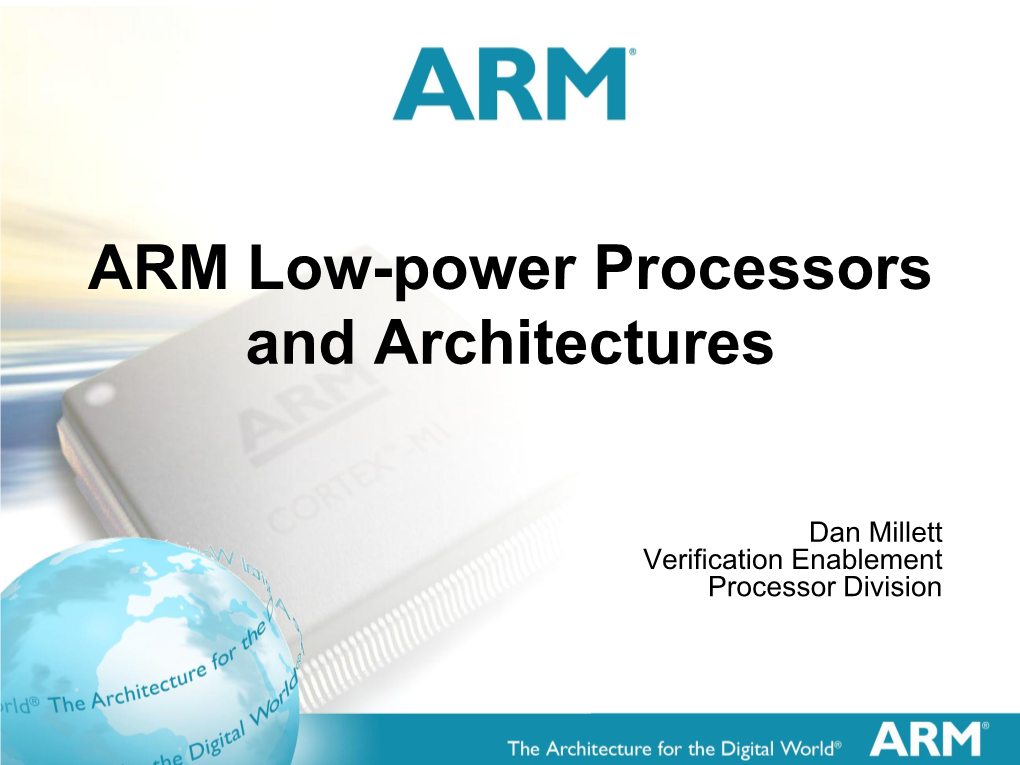 ARM Low-Power Processors and Architectures