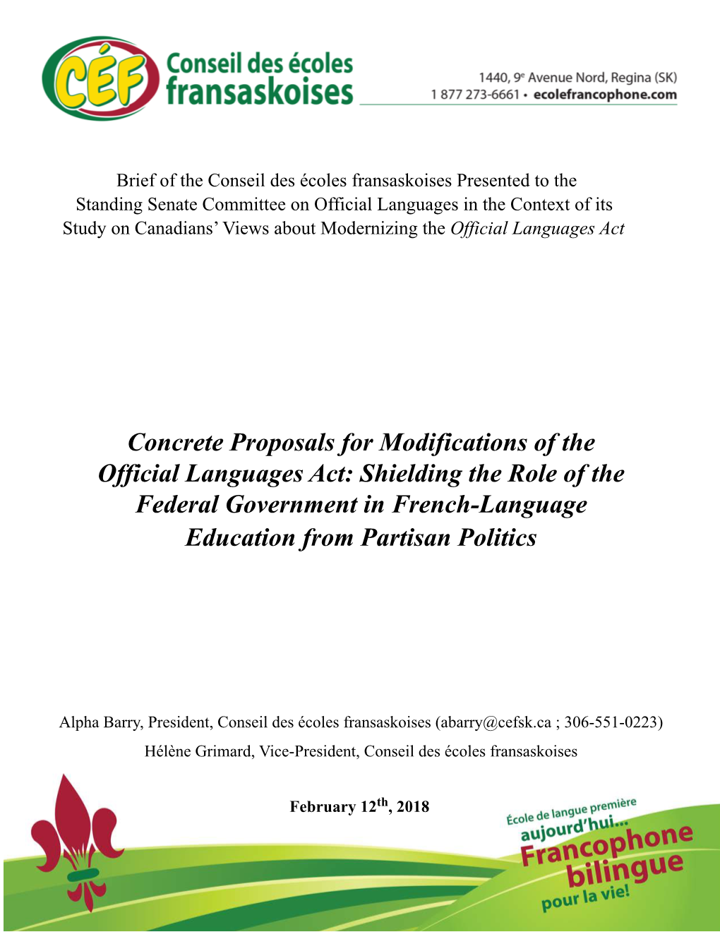 Shielding the Role of the Federal Government in French-Language Education from Partisan Politics