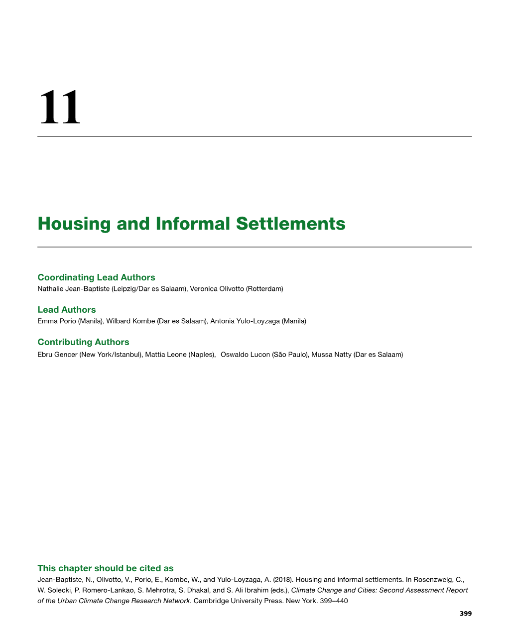 Housing and Informal Settlements