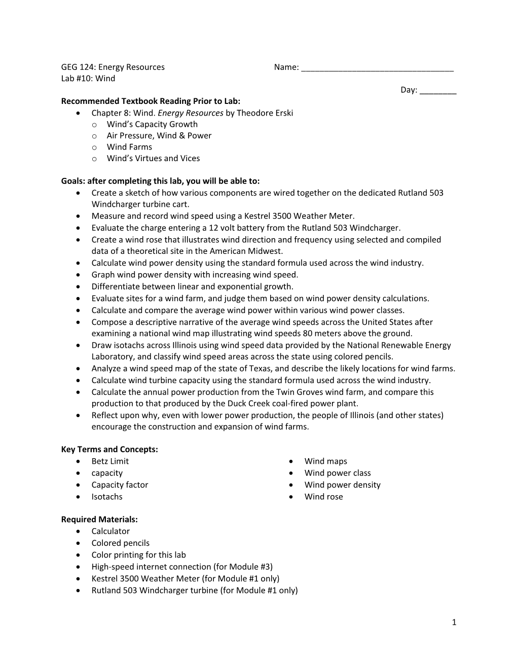 1 GEG 124: Energy Resources Name