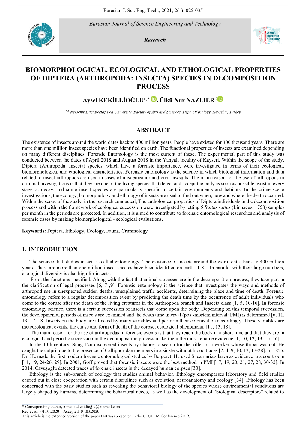 Arthropoda: Insecta) Species in Decomposition Process