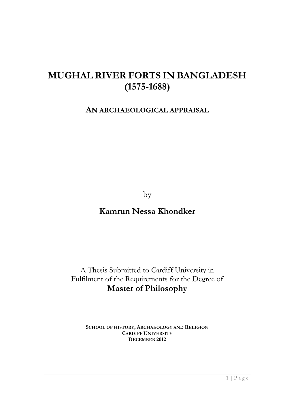 Mughal River Forts in Bangladesh (1575-1688)