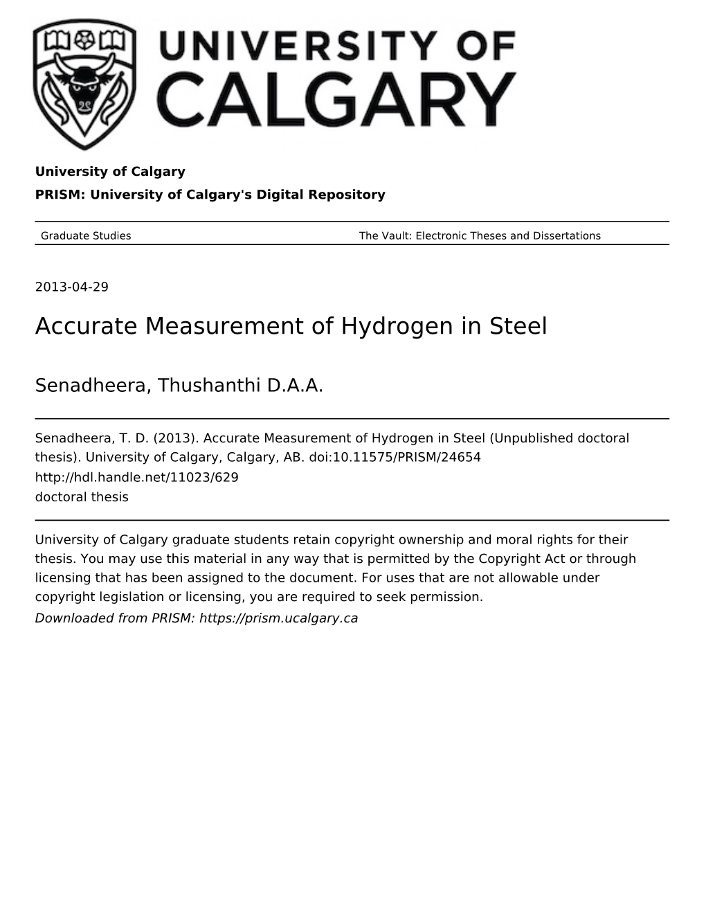 Accurate Measurement of Hydrogen in Steel