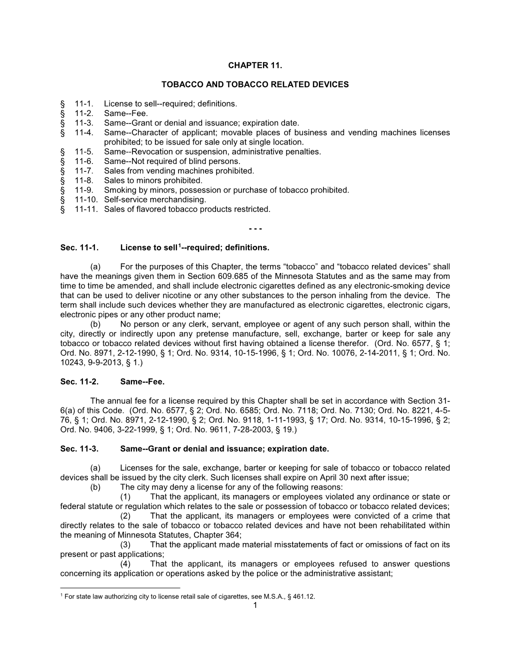 1 Chapter 11. Tobacco and Tobacco Related Devices