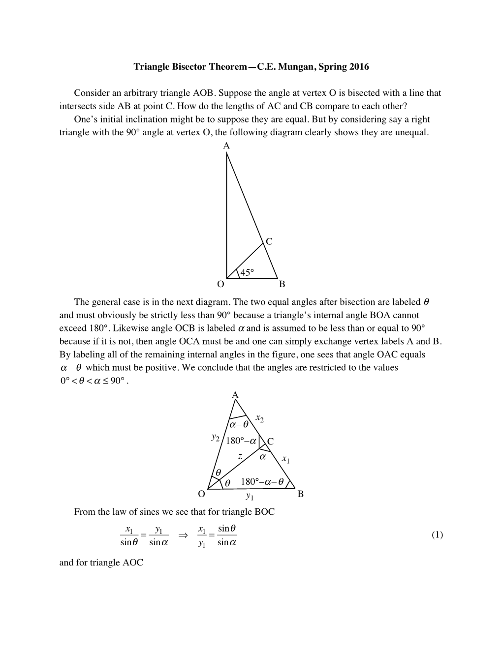 Triangle Bisector Theorem—C.E