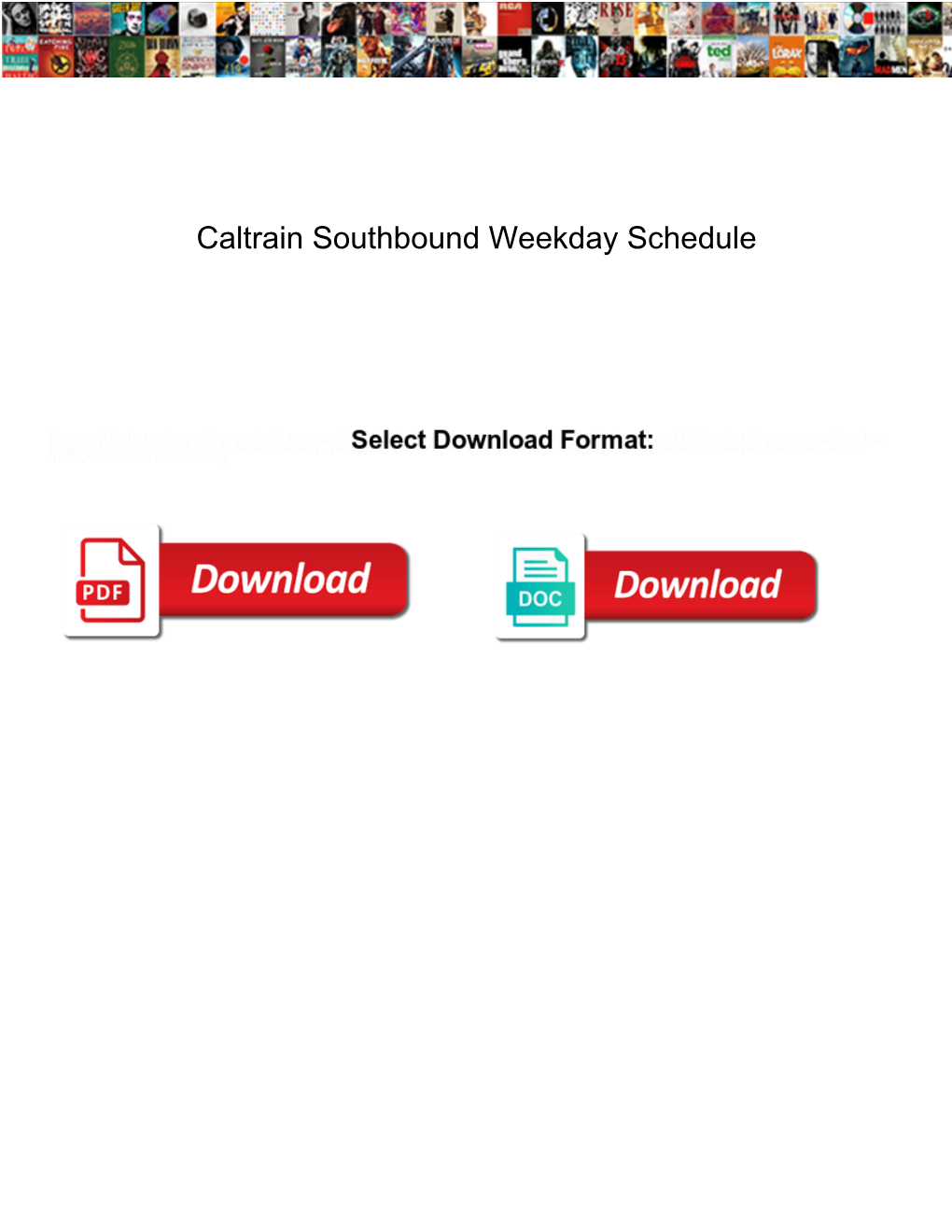 Caltrain Southbound Weekday Schedule Corded